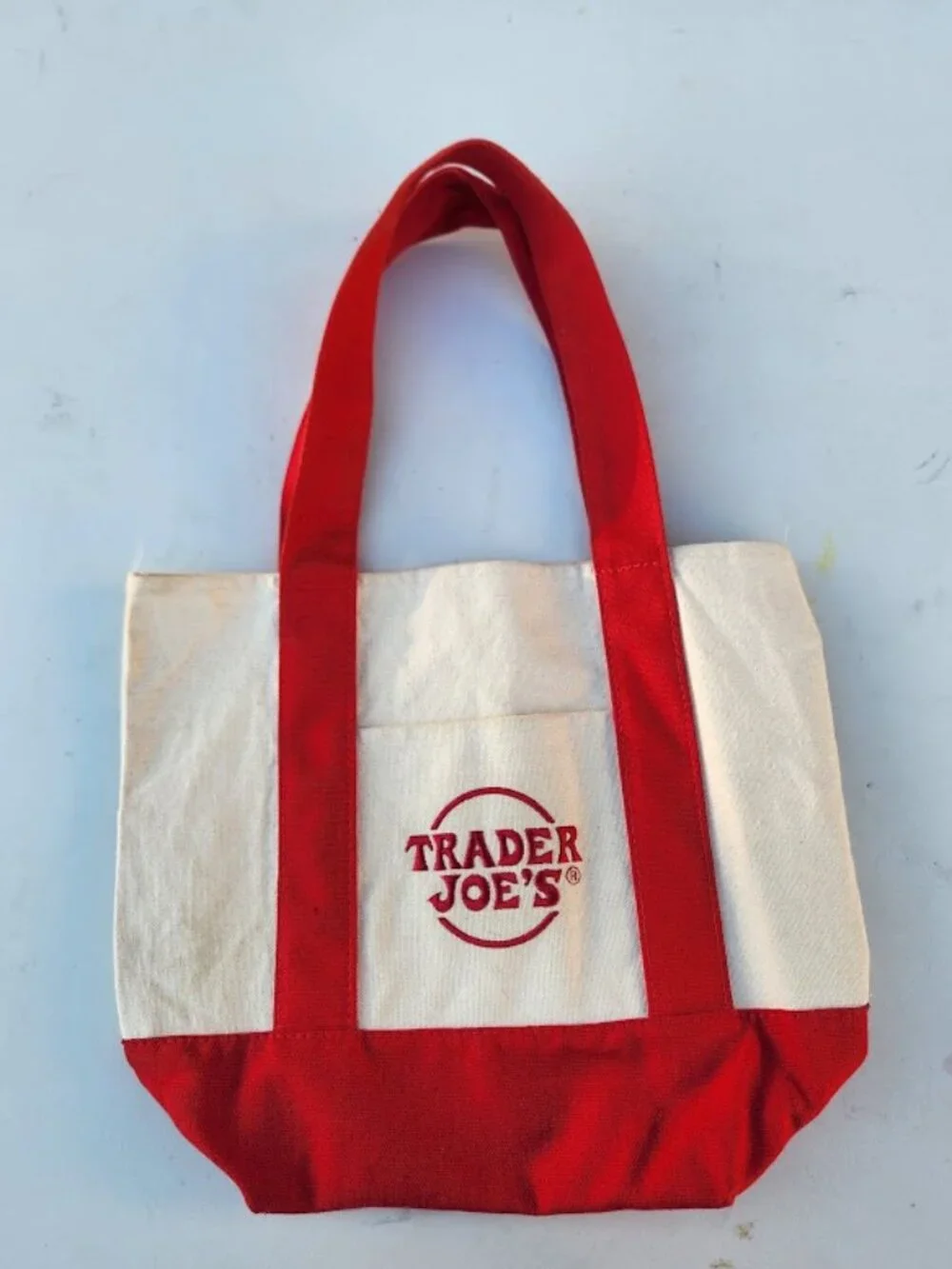 Trader Joe's Red Mini Tote Canvas Bag Trader Joes Red Grocery Bags Excellent use